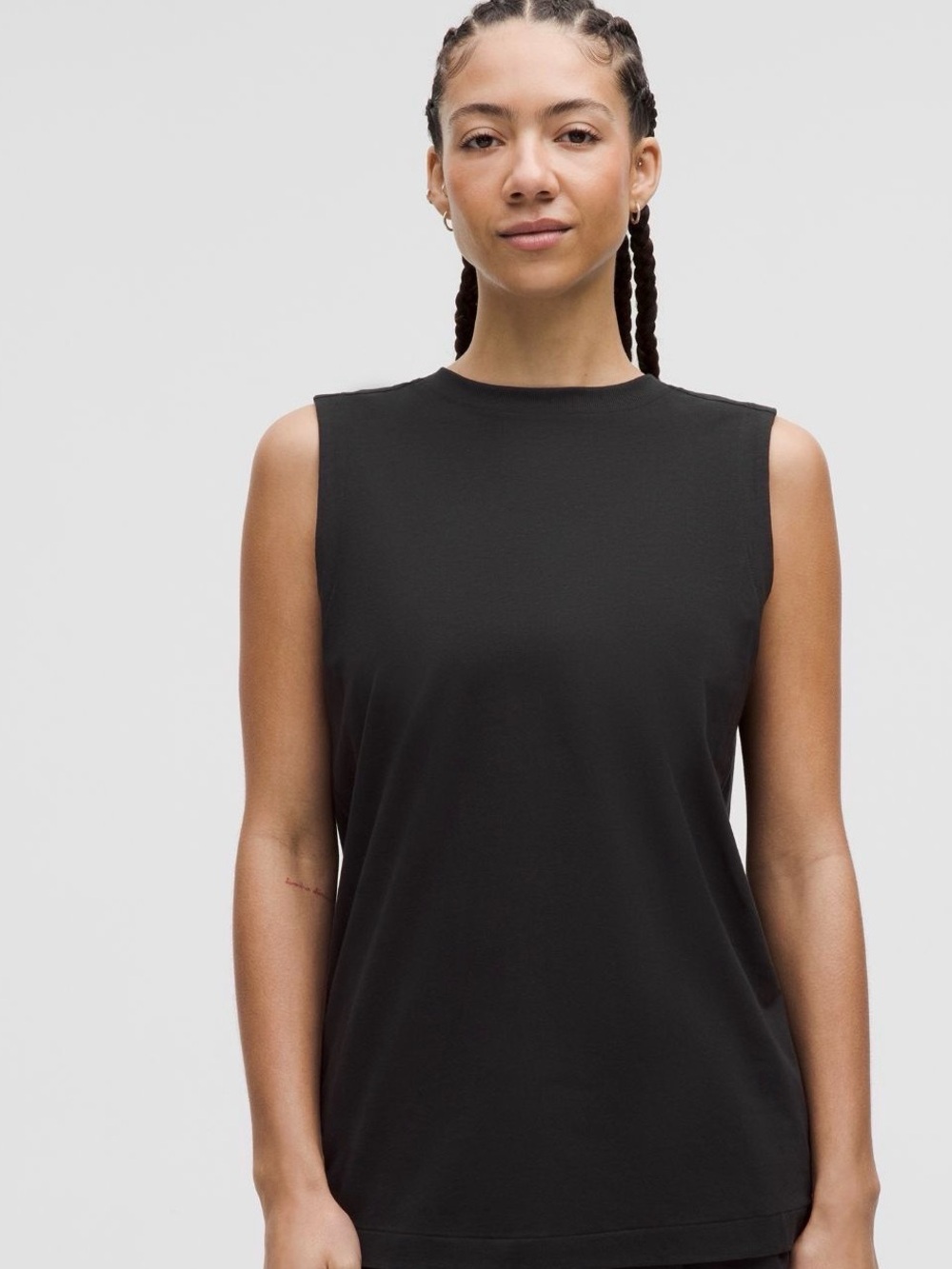 New Lululemon All Yours Organic Cotton-Blend Tank Top Black size 8